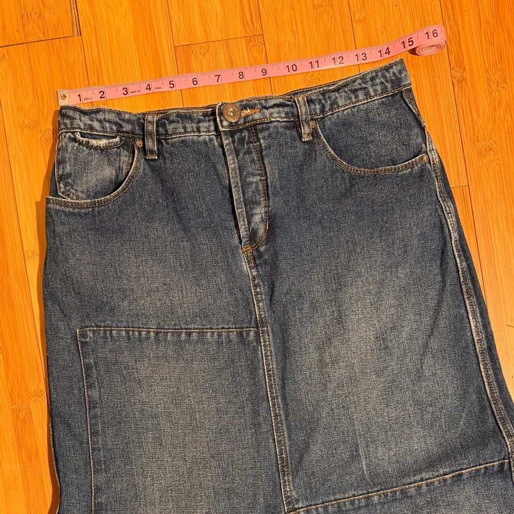 Free People Leanne Patchwork Denim Maxi Skirt Size 28 - Picture 11 of 16